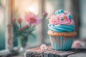 AI generated delicious cup cake photo