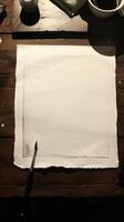 AI generated white empty paper invitation mockup photo