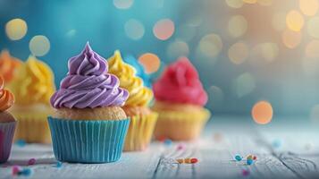 AI generated delicious cup cake photo