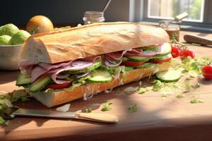 AI generated avocado sandwich photo
