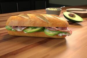 AI generated avocado sandwich photo