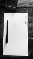 AI generated white empty paper invitation mockup photo