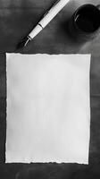 AI generated white empty paper invitation mockup photo