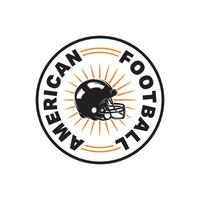 americano fútbol americano retro casco logo diseño vector