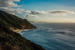 AI generated Coastal vista captivates with its breathtaking natural beauty photo