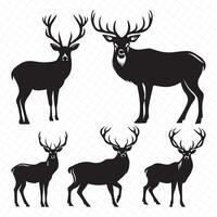 Deer Silhouette vector bundle, Set of Deers silhouettes collection