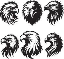 Eagle face silhouette, Eagle head Vector illustration bundle