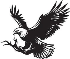 Eagle sitting on tree branch, Eagle Vector illustration