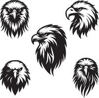 Eagle face silhouette, Eagle head Vector illustration bundle