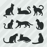 Cat Silhouette Vector Collection, Cat Symbol Set