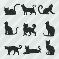 Cat Silhouette Vector Collection, Cat Symbol Set