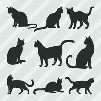 Cat Silhouette Vector Collection, Cat Symbol Set