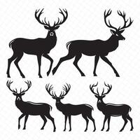 Deer Silhouette vector bundle, Set of Deers silhouettes collection