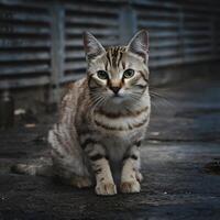 AI generated Stray cats captivating portrait showcases its unique beauty For Social Media Post Size photo