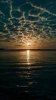 AI generated Sunlight dances on the waters surface in mesmerizing patterns Vertical Mobile Wallpaper photo