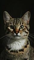 AI generated Intimate portrait captures felines whiskers, eyes, and soft fur Vertical Mobile Wallpaper photo