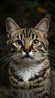 AI generated Intimate portrait captures felines whiskers, eyes, and soft fur Vertical Mobile Wallpaper photo