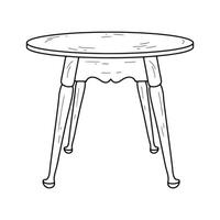 Round side table sketch, isolated vector