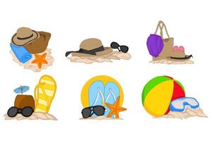 Set Of Summer Beach Item Vector