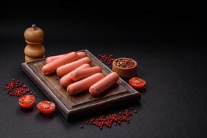 Delicious fresh vegetarian sausage or sausage made from vegetable protein tofu or seitan photo