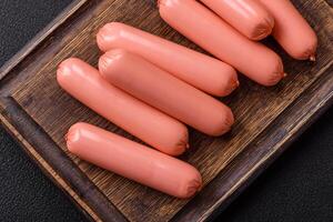 Delicious fresh vegetarian sausage or sausage made from vegetable protein tofu or seitan photo