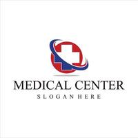 healthcare medical center logo design vector