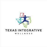 Texas bienestar centrar logo diseño vector