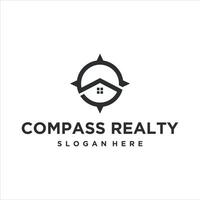 compass with real estate logo design vector