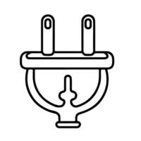 AI generated Continuous one line drawing Electric plug and Electricity light sign icon outline doodle vector illustration on white background