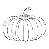 ai generado continuo uno negro línea dibujo de calabaza Víspera de Todos los Santos otoño cosecha contorno bosquejo garabatear para colorante vector en blanco antecedentes