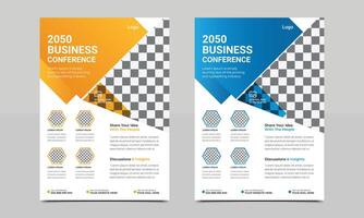 Conference business flyer vector design template.