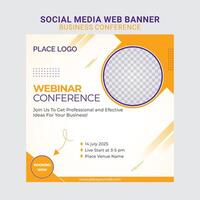 Business webinar Conference Concept Banner Template or social media banner design. Live conference banner design template design and web banner design, webinar business conference. vector