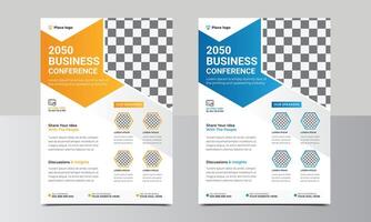 Conference business flyer vector design template. Business flyer and leaflet cover template.