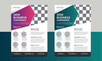 Abstract corporate business conference flyer template. Leaflet, modern layout, live webinar banner. vector