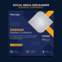 Webinar Business conference invitation concept modern web banner. Template for banner, web page development, banner, social media post design, web banner design. vector