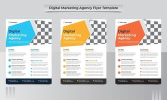 corporate business flyer, business proposal, annual report, digital marketing agency flyer in A4 template. vector illustration.