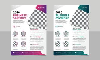 Corporate Business Conference poster and flyer design layout template in A4 size. vector illustration.03