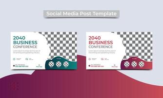 Webinar conference web banner or social media horizontal banner design. Business webinar invitation design and business conference flyer template design. vector