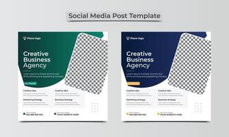 Modern and corporate creative business agency marketing promotional social media post template. vector