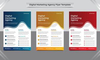 Digital marketing agency flyer Brochure design,corporate business flyer, business proposal, annual report, digital marketing agency flyer in A4 template. vector illustration.