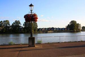 Fraiser River waterfront in New Westminster, British Columbia, Canada photo