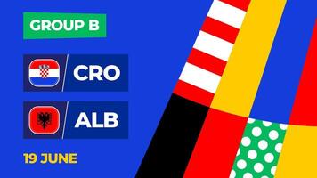 Croacia vs Albania fútbol americano 2024 partido versus. 2024 grupo etapa campeonato partido versus equipos introducción deporte fondo, campeonato competencia vector