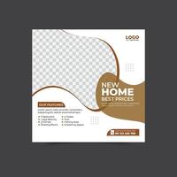 Real Estate Property Social Media Post Template, Modern Home Sale Social Media Promotion, Square Post Banner Design Template. vector