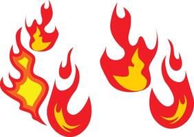 Red flame symbol vector isolated