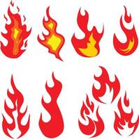 fuego icono vector conjunto