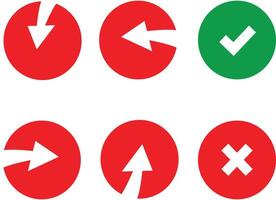 Arrow button vector icon illustrations