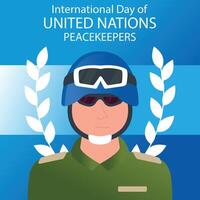 illustration vector graphic of world peace soldier wearing sunglasses, perfect for international day, united nations peacekeepers, celebrate, greeting card, etc.