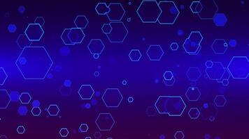 Abstract digital background with sci-fi hexagons for presentations, digital science background 4K animation, seamless loop video