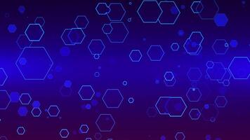 Abstract digital background with sci-fi hexagons for presentations, digital science background 4K animation, seamless loop video