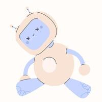 Cute chatbot ai character.Artificial intelligence chat service business concept.AI Content Generator. Chatbot technology, Hand drawn robot toy mascot. Vector illustration EPS 10